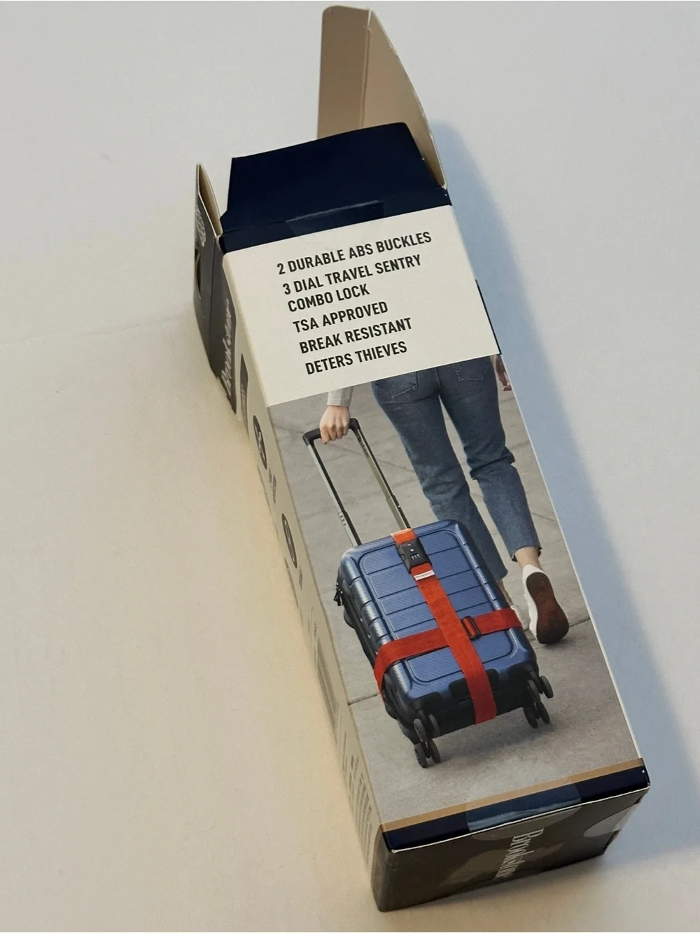 Brookstone Cross Luggage Strap with TSA Lock Orange Open-Box Like-New